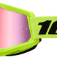100% Strata 2 Goggle Yellow Mirror Pink Lens