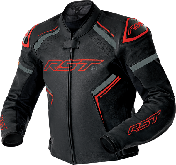 RST S1 D3O Leather CE Jacket - Black/Grey/Red - 3XL