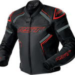 RST S1 D3O Leather CE Jacket - Black/Grey/Red - 3XL