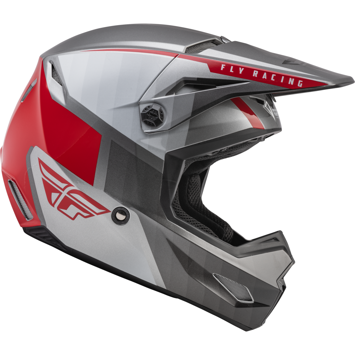 Fly Racing Kinetic Drift Helmet Grey Red 2XL