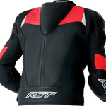 RST Tractech Evo D3O CE Leather Jacket - Black/Fluro Red - L