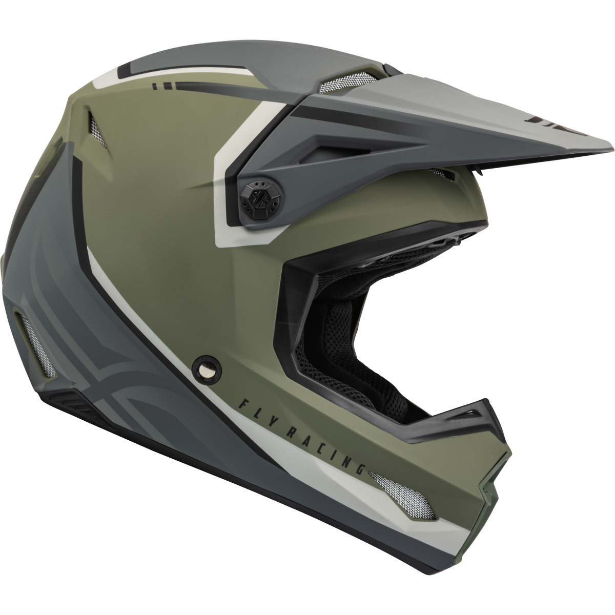 Fly Racing Kinetic Vision Helmet Matte Olive Green/Grey S