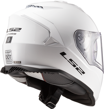 LS2 Assault Solid Gloss White Helmet w/Sunshield - Medium