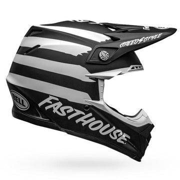 Bell Moto-9 MIPS Fasthouse Signia Helmet Matte Black/White - XSmall