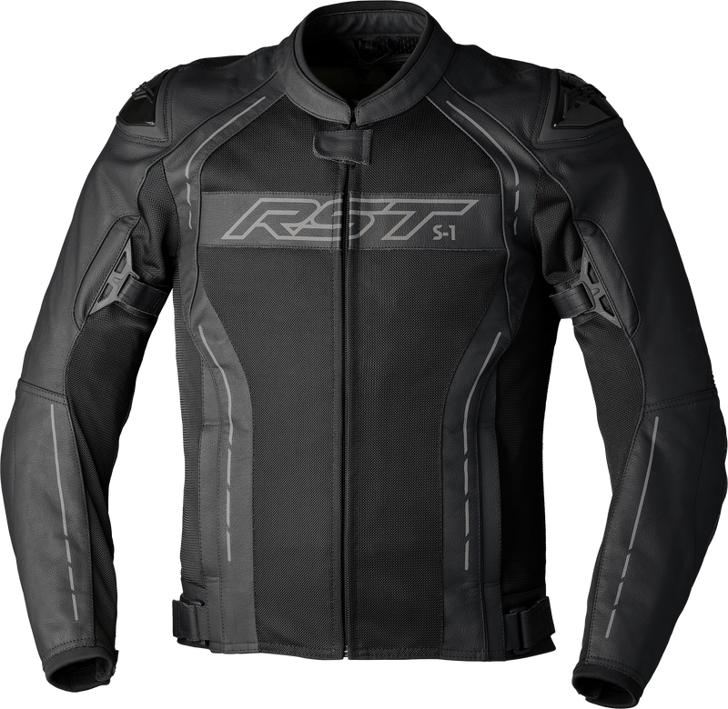 RST S1 Mesh CE Leather Jacket - Black/Black - 3XL