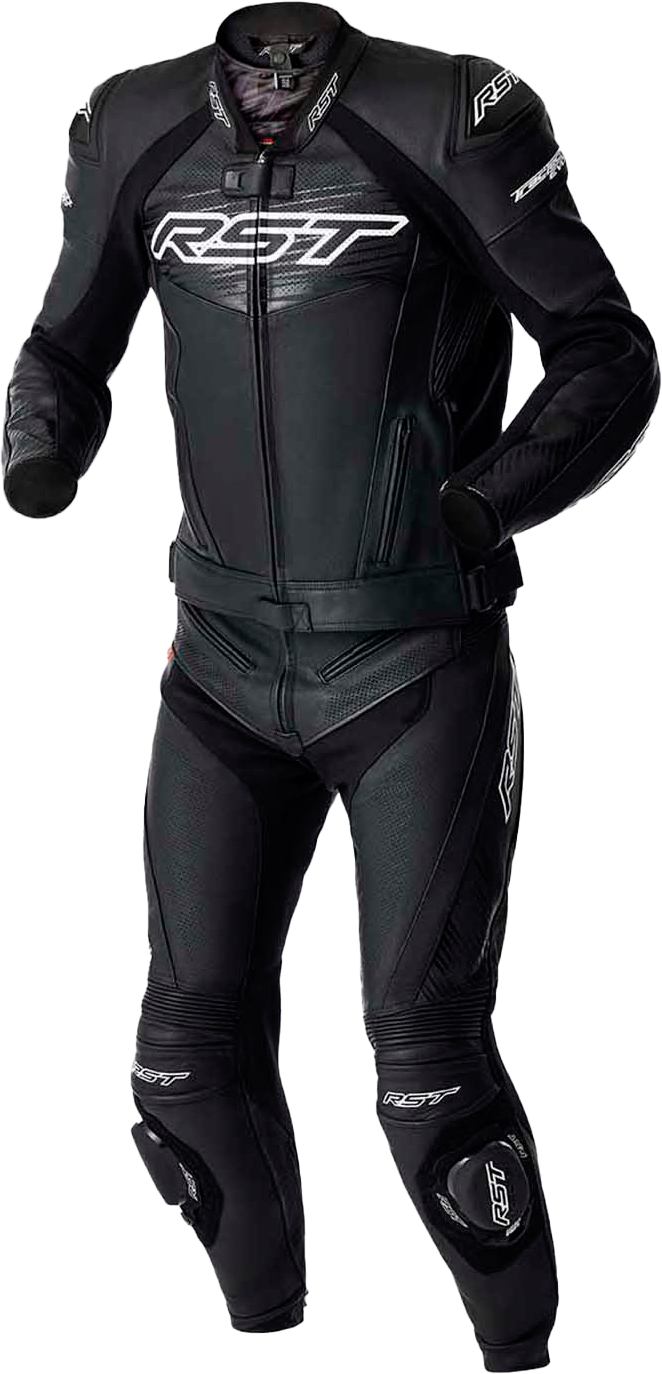 RST Tractech Evo D3O CE Leather Jacket - Black/White - 3XL