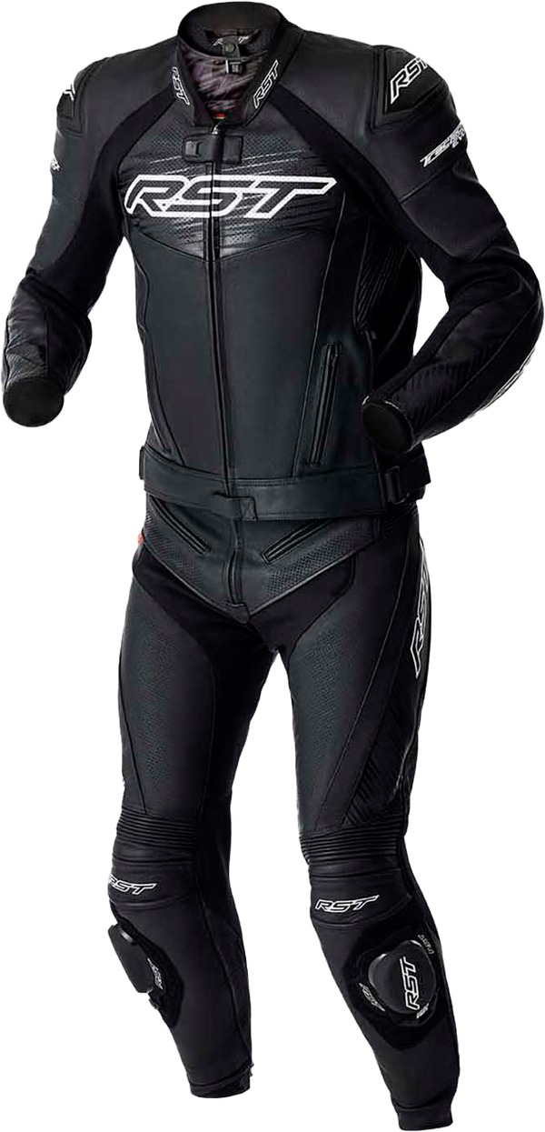RST Tractech Evo D3O CE Leather Jacket - Black/White - S