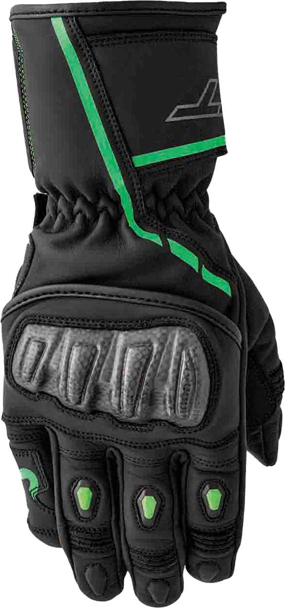 RST S1 CE Leather Glove - Black/Fluro Green - M
