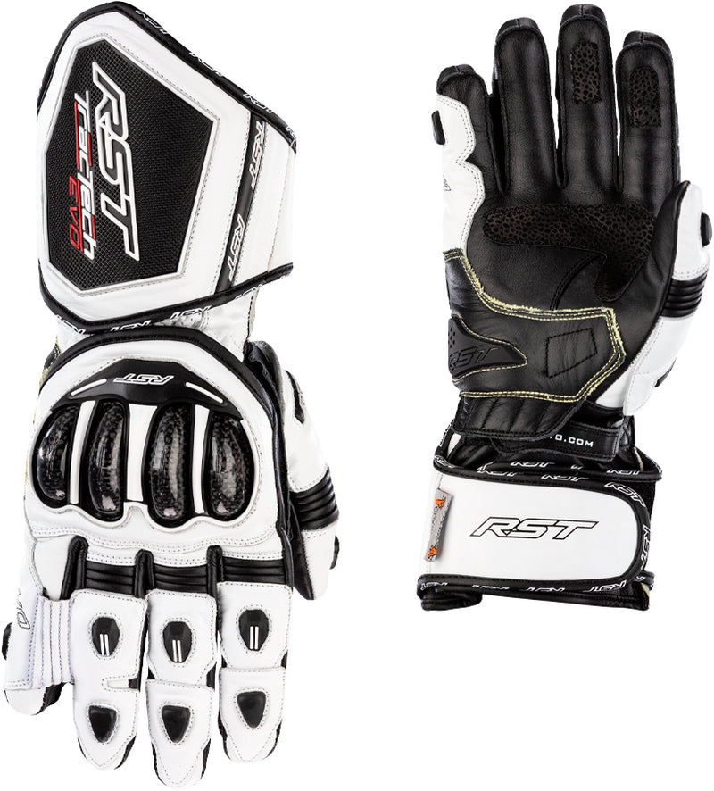 RST Women's Tractech Evo 4 CE Leather Glove - White/Black - L