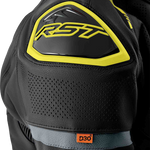 RST S1 D3O Leather CE Jacket - Black/Grey/Fluro Yellow - XL