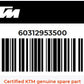 KTM certified genuine spare part label with barcode and number