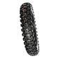 Off-road tire with prominent tread pattern on a white background