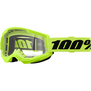 100% Strata 2 Neon Yellow/Clear Lens Goggles