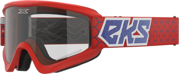 EKS Gox Goggle Red / White Mettalic Blue W /  Clear Lens
